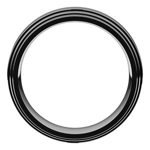 Platinum Double Stepped-Edge Comfort-Fit Flat Band