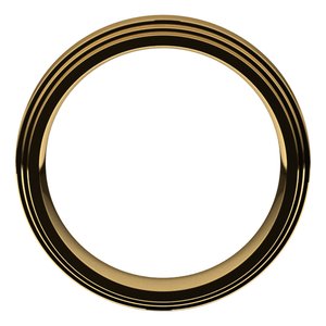 14K Yellow Or White Or Rose Gold Double Stepped-Edge Comfort-Fit Flat Band