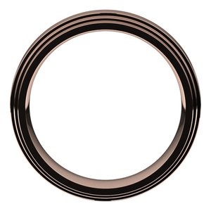 18K Yellow Or White Or Rose Gold Double Stepped-Edge Comfort-Fit Flat Band