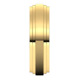 14K Yellow Or White Or Rose Gold Double Stepped-Edge Comfort-Fit Flat Band