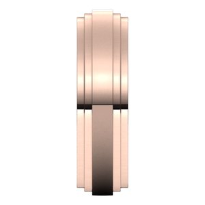18K Yellow Or White Or Rose Gold Double Stepped-Edge Comfort-Fit Flat Band