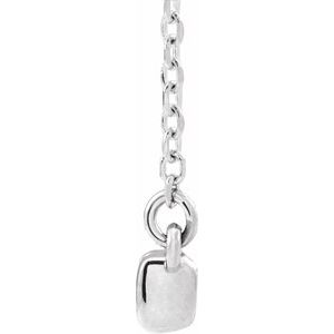 14K White Gold Round 2.5Mm G-H I1 French-Set Bar Necklace, Length: 18 In
