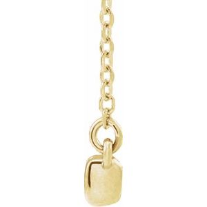 14K Yellow Gold Round 2.5Mm G-H I1 French-Set Bar Necklace, Length: 18 In