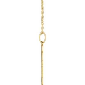 14K Yellow Gold 16.74 X 11.58 Mm 16-18 In Polished Angel Necklace