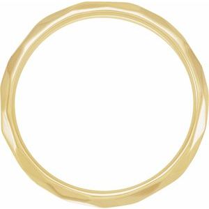 14K Yellow Gold 3 Mm Polished Textured Patterned Wedding Band Size 7