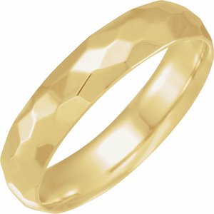18K Yellow Gold 5 Mm Polished Textured Patterned Wedding Band Size 8.5