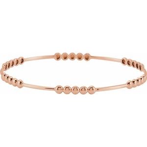 14K Rose Gold 7 3/4 In Polished Bangle Bracelet