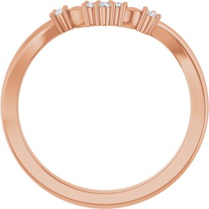 14K Rose Gold Set Natural Diamond Oval All Sizes Si2-Si3, G-H :: 0.04 Ctw Polished .04 Ctw Natural Diamond Matching Band