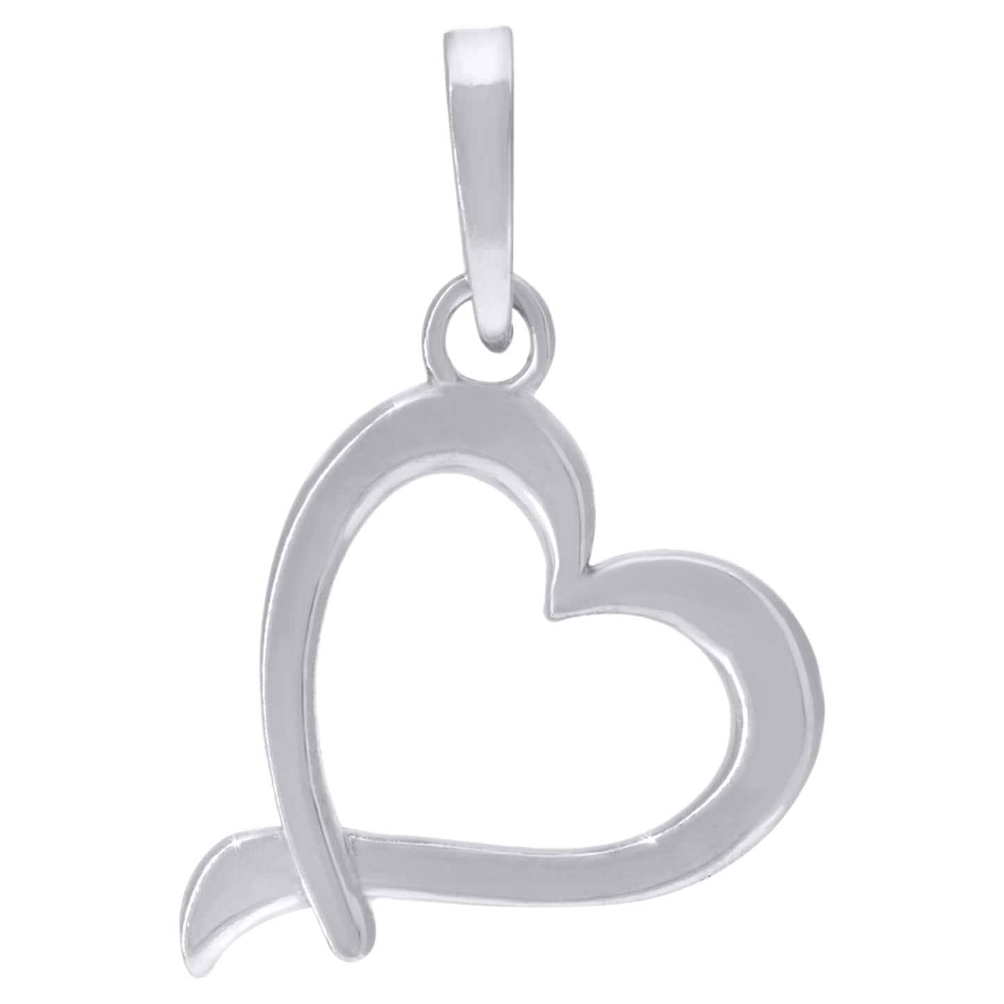 Sterling Silver Womens Heart Charm Pendant