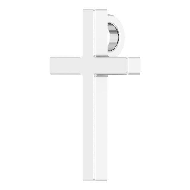 14K White Gold 12 X 7.61 Mm Polished Cross Pendant