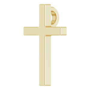 14K Yellow Gold 12 X 7.61 Mm Polished Cross Pendant
