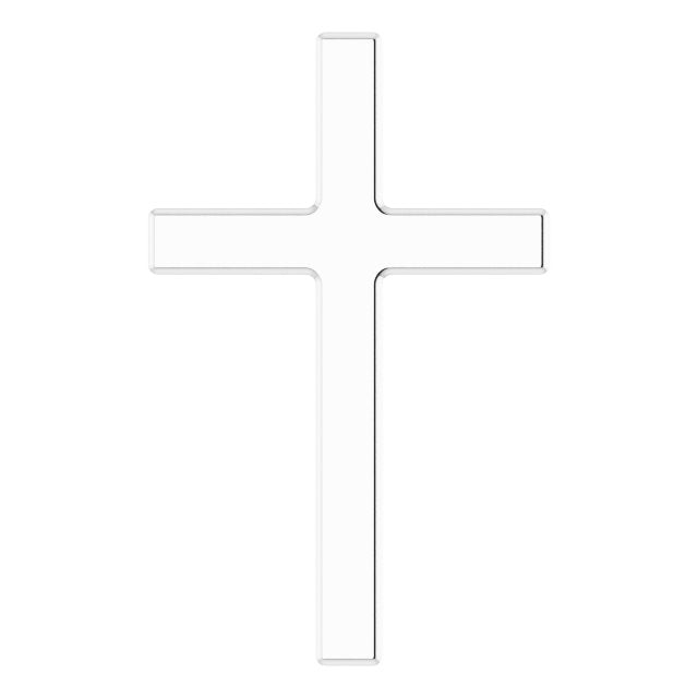 14K White Gold 12 X 7.61 Mm Polished Cross Pendant