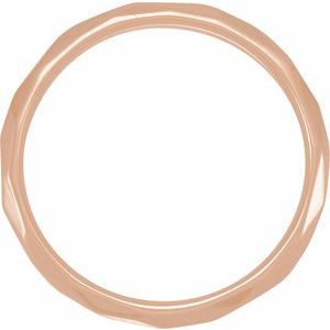 10K Rose Gold 3 Mm Polished Textured Patterned Wedding Band Size 4