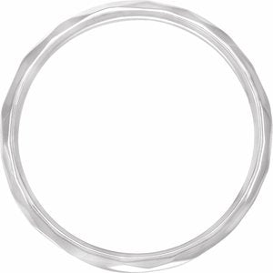 14K White Gold 5 Mm Polished Textured Patterned Wedding Band Size 10