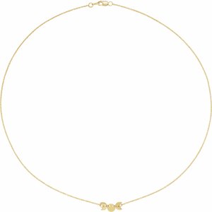 14K Yellow Gold 17.24 X 10.45 Mm 18 In Polished Triple Goddess Necklace