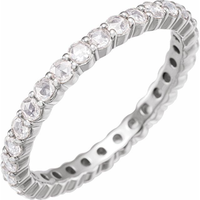 Platinum Round 2 Mm Vs/Si1, Ghi Polished 1/2 Ctw Natural Diamond Eternity Band, Size 4
