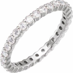 14K White Gold Round 2 Mm Ghi Vs/Si1 1/2 Ctw Natural Diamond Eternity Band Size 4.5