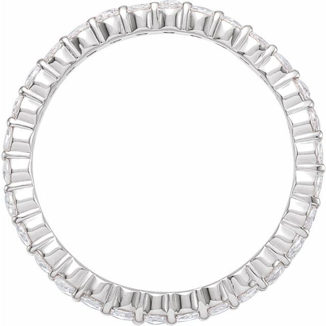 Platinum Round 2 Mm Vs/Si1, Ghi Polished 1/2 Ctw Natural Diamond Eternity Band, Size 4