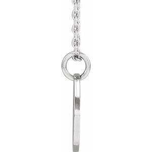 14K White Gold 12.76 X 9.99 Mm 16-18 In Polished Pierced Cross Necklace