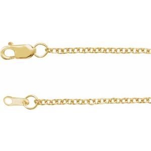 14K Yellow Gold-Filled Or Yellow Or Rose Or White Gold Or Rhodium Plated Sterling Silver 1.5 Mm 7 In Lobster Clasp Polished Cable Chain