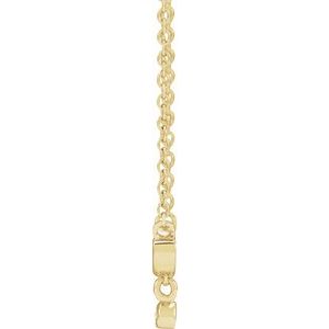 14K Yellow Gold Round 1.5Mm G-H I1 .015 Ct Natural Diamond Lowercase Script "Mama" Necklace, Length: 18 In