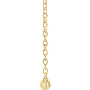 14K Yellow Gold Pearl 3 Mm  Cultured White Freshwater Pearl Bar Necklace, Length: 18 In
