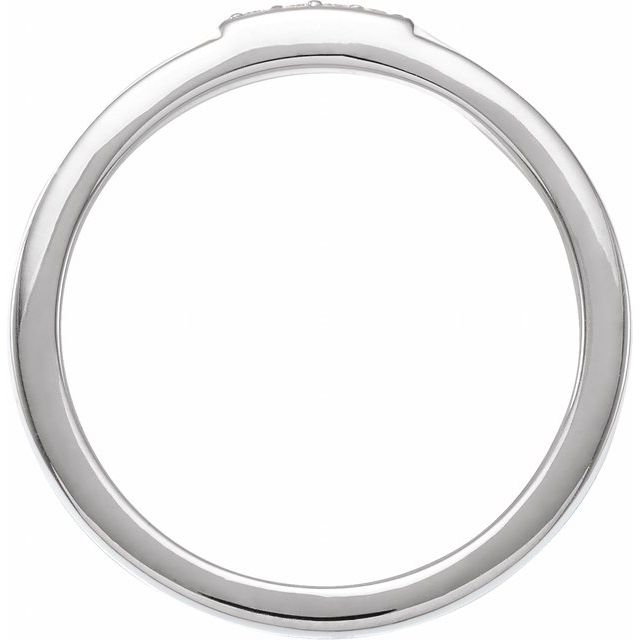 14K White Or Rose Gold 1.8 Mm Polished .03 Ctw Natural Diamond Black Enamel Stackable Ring, Size 7