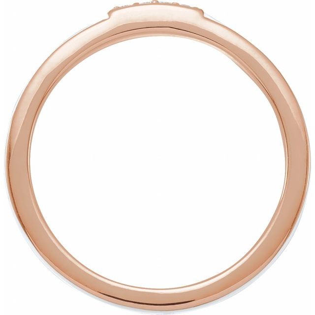 14K Yellow Or White Or Rose Gold 1.8 Mm Polished .03 Ctw Natural Diamond White Enamel Stackable Ring, Size 7