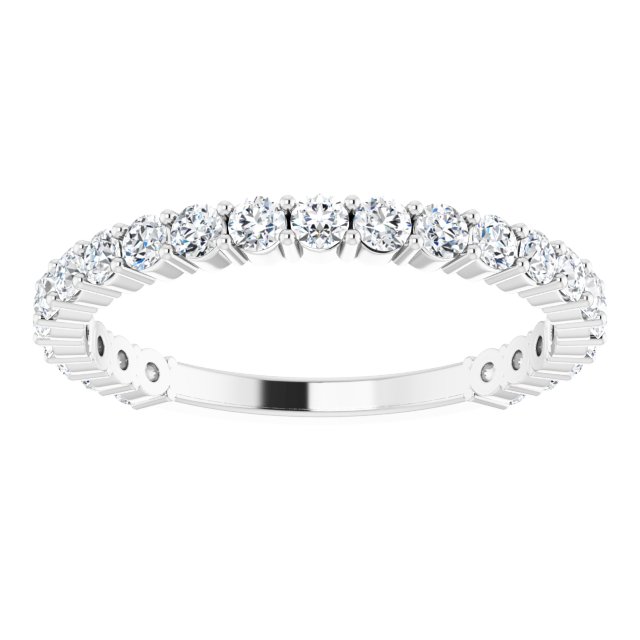 14K Yellow Or White Or Rose Gold Or Platinum Round  I1, G-H Polished Natural Diamond Matching Band, Size 7