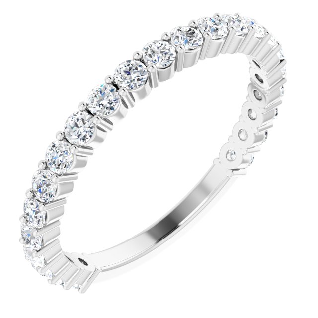 14K Yellow Or White Or Rose Gold Or Platinum Round  I1, G-H Polished Natural Diamond Matching Band, Size 7