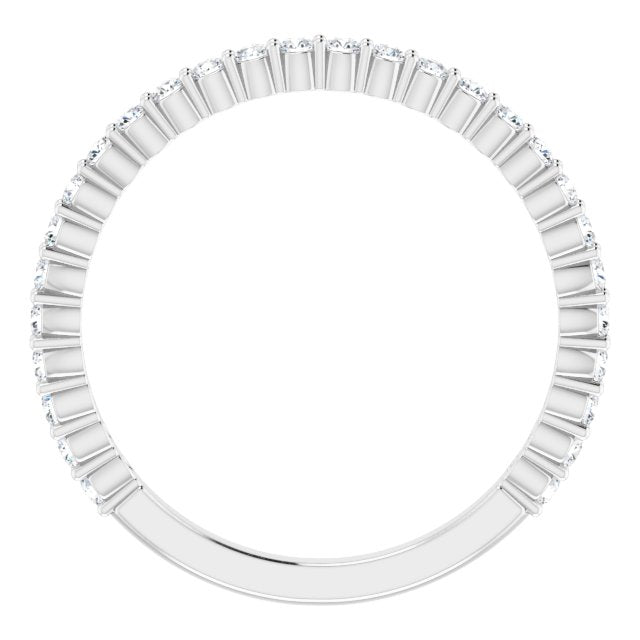 14K Yellow Or White Or Rose Gold Or Platinum Round  I1, G-H Polished Natural Diamond Matching Band, Size 7