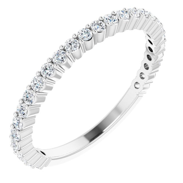 14K Yellow Or White Or Rose Gold Or Platinum Round  I1, G-H Polished Natural Diamond Matching Band, Size 7