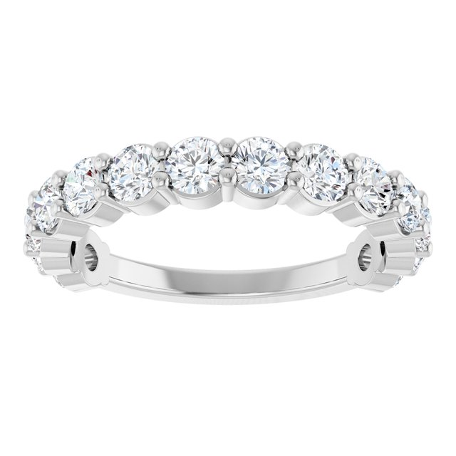 14K Yellow Or White Or Rose Gold Or Platinum Round  I1, G-H Polished Natural Diamond Matching Band, Size 7