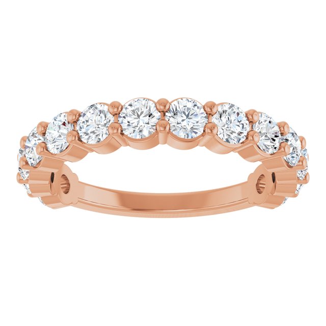 14K Yellow Or White Or Rose Gold Or Platinum Round  I1, G-H Polished Natural Diamond Matching Band, Size 7