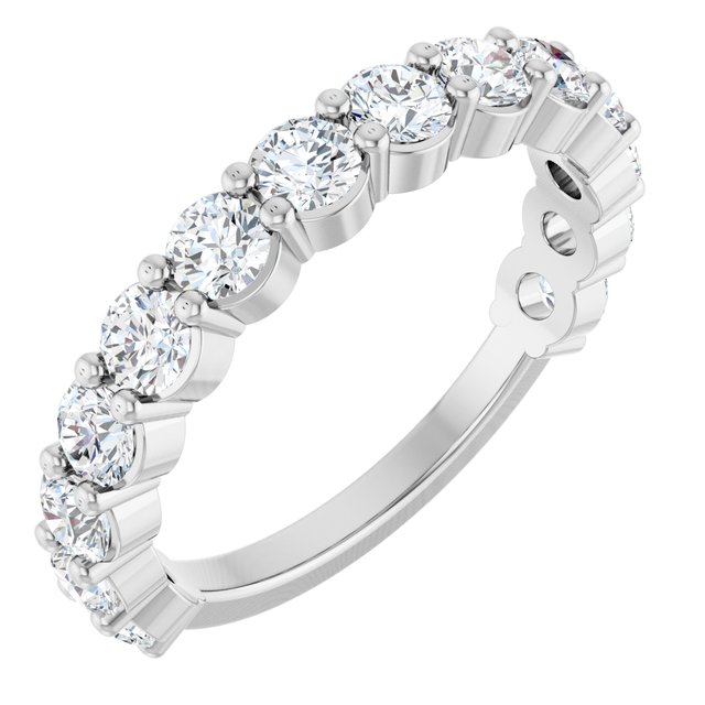 14K Yellow Or White Or Rose Gold Or Platinum Round  I1, G-H Polished Natural Diamond Matching Band, Size 7