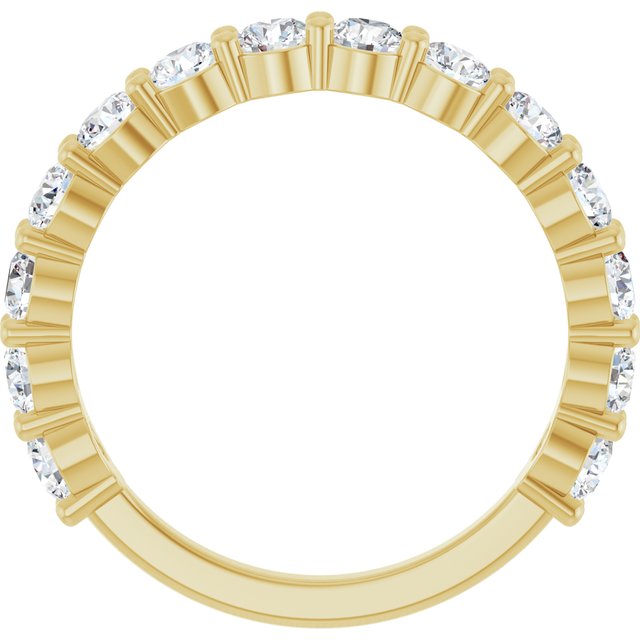 14K Yellow Or White Or Rose Gold Or Platinum Round  I1, G-H Polished Natural Diamond Matching Band, Size 7