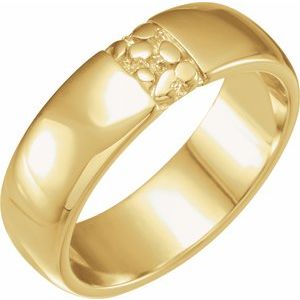 14K Yellow Gold Nugget Band Size 10
