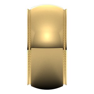 14K Yellow Or White Or Rose Gold Milgrain Stepped-Edge Half Round Band