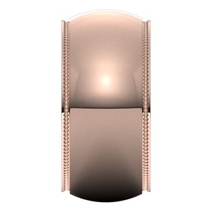 18K Yellow Or White Or Rose Gold Milgrain Stepped-Edge Half Round Band