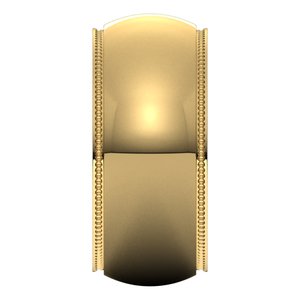14K Yellow Or White Or Rose Gold Milgrain Stepped-Edge Half Round Band
