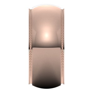 14K Yellow Or White Or Rose Gold Milgrain Stepped-Edge Half Round Band