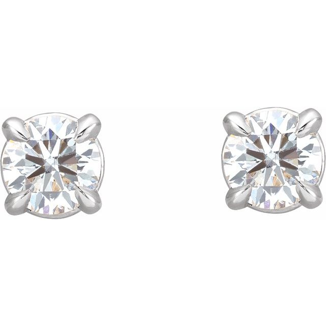 14K White Or Yellow Gold Round Pair 4Mm I1, G-H Friction 4-Prong Polished 3/8 Ctw Natural Diamond Claw-Prong Cocktail Earrings