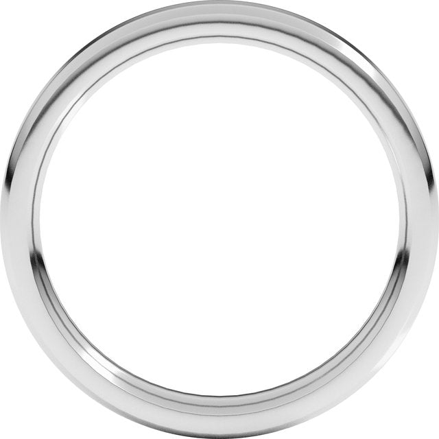 14K Yellow Or White Gold Or Platinum Or Sterling Silver Or Palladium Standard Weight Beveled-Edge Comfort-Fit Band