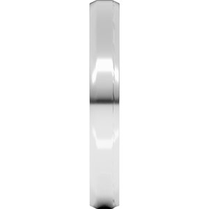18K Yellow Or White Or Rose Gold Beveled-Edge Comfort-Fit Flat Band