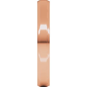 18K Yellow Or White Or Rose Gold Beveled-Edge Comfort-Fit Flat Band