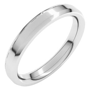 Platinum Beveled-Edge Comfort-Fit Flat Band