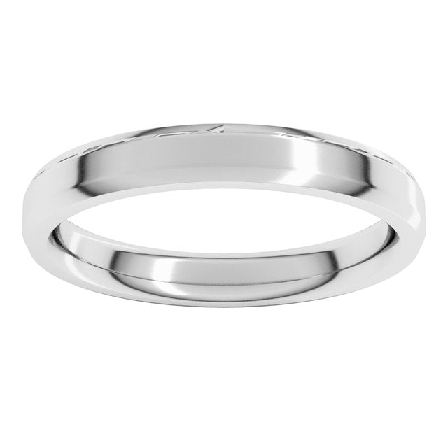 14K Yellow Or White Gold Or Platinum Or Sterling Silver Or Palladium Standard Weight Beveled-Edge Comfort-Fit Band