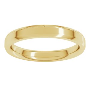 18K Yellow Or White Or Rose Gold Beveled-Edge Comfort-Fit Flat Band