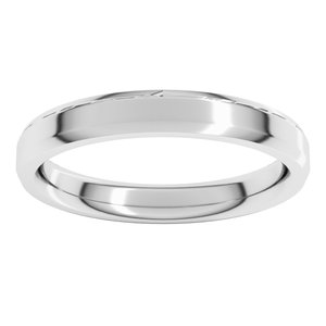 18K Yellow Or White Or Rose Gold Beveled-Edge Comfort-Fit Flat Band