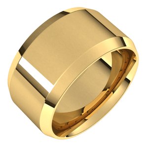 14K Yellow Gold 11 Mm Beveled-Edge Comfort-Fit Band Size 10